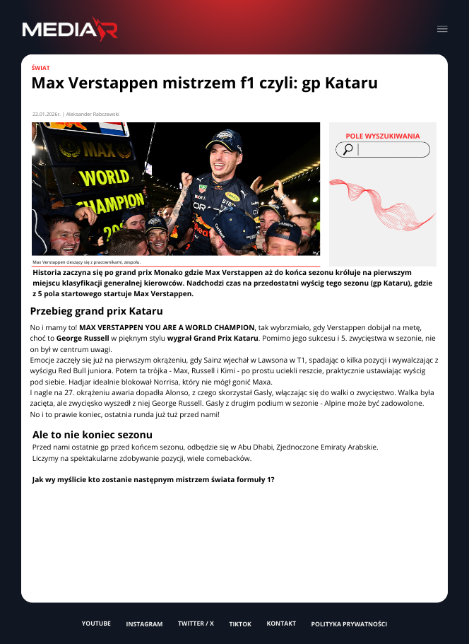 Max Verstappen mistrzem f1 czyli: gp Kataru