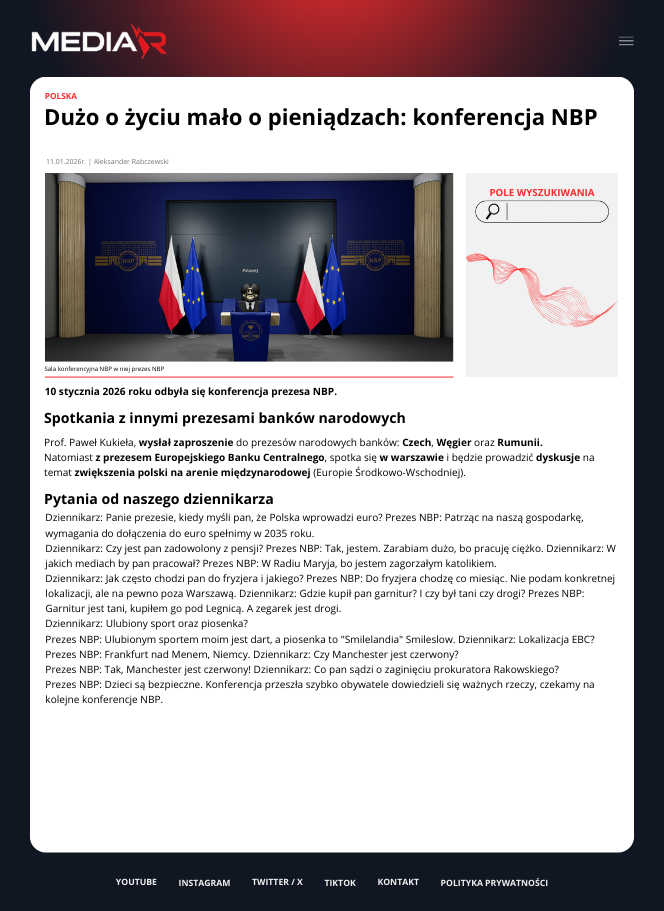 Dużo o życiu mało o pieniądzach: konferencja NBP