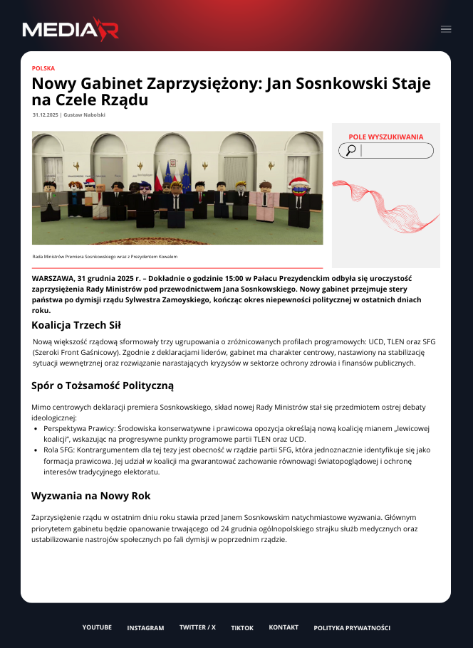 Nowy Gabinet Zaprzysiężony: Jan Sosnkowski Staje na Czele Rządu