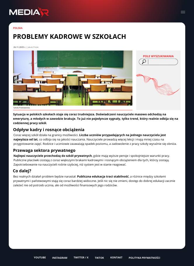 Problemy kadrowe w szkołach!