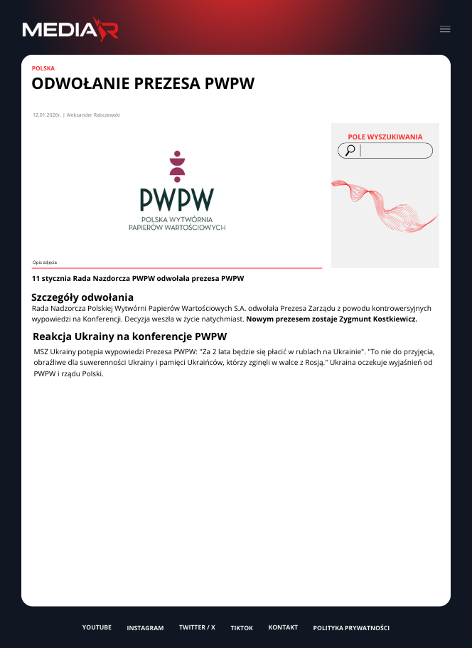 ODWOŁANIE PREZESA PWPW