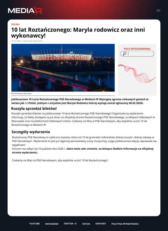  10 lat Roztańczonego: Maryla Rodowicz oraz inni wykonawcy!