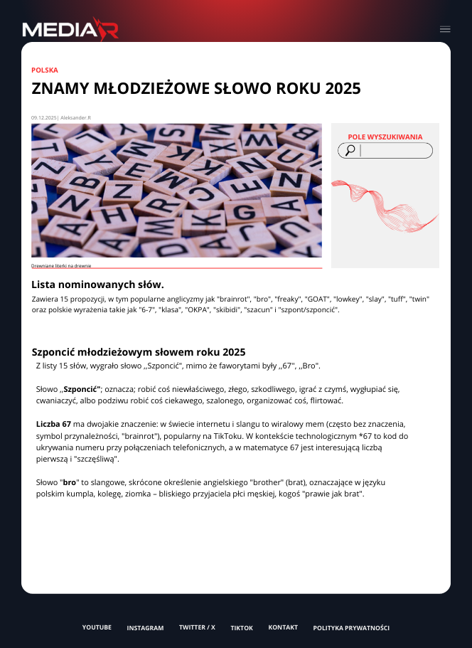 Znamy młodzieżowe słowo roku 2025!